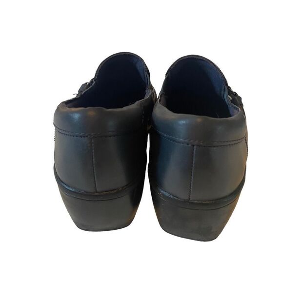 Clarks Blue Upper Leather Slip-On Wedge Heel Rubber Soled Shoes in Ladies Sz 8 - Picture 4 of 7